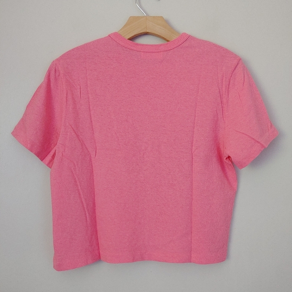 Denim Forum Aritzia The Vintage Crop Tee Short Sleeve Top Size Medium Candy Drop - Picture 13 of 16